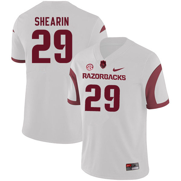 Men #29 Asa Shearin Arkansas Razorbacks College Football Jerseys Sale-White